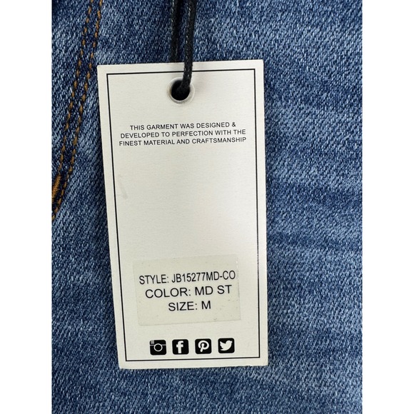 Judy Blue High Waist Denim Shorts Raw Hem Distressed Medium Wash Size M - Picture 5 of 11